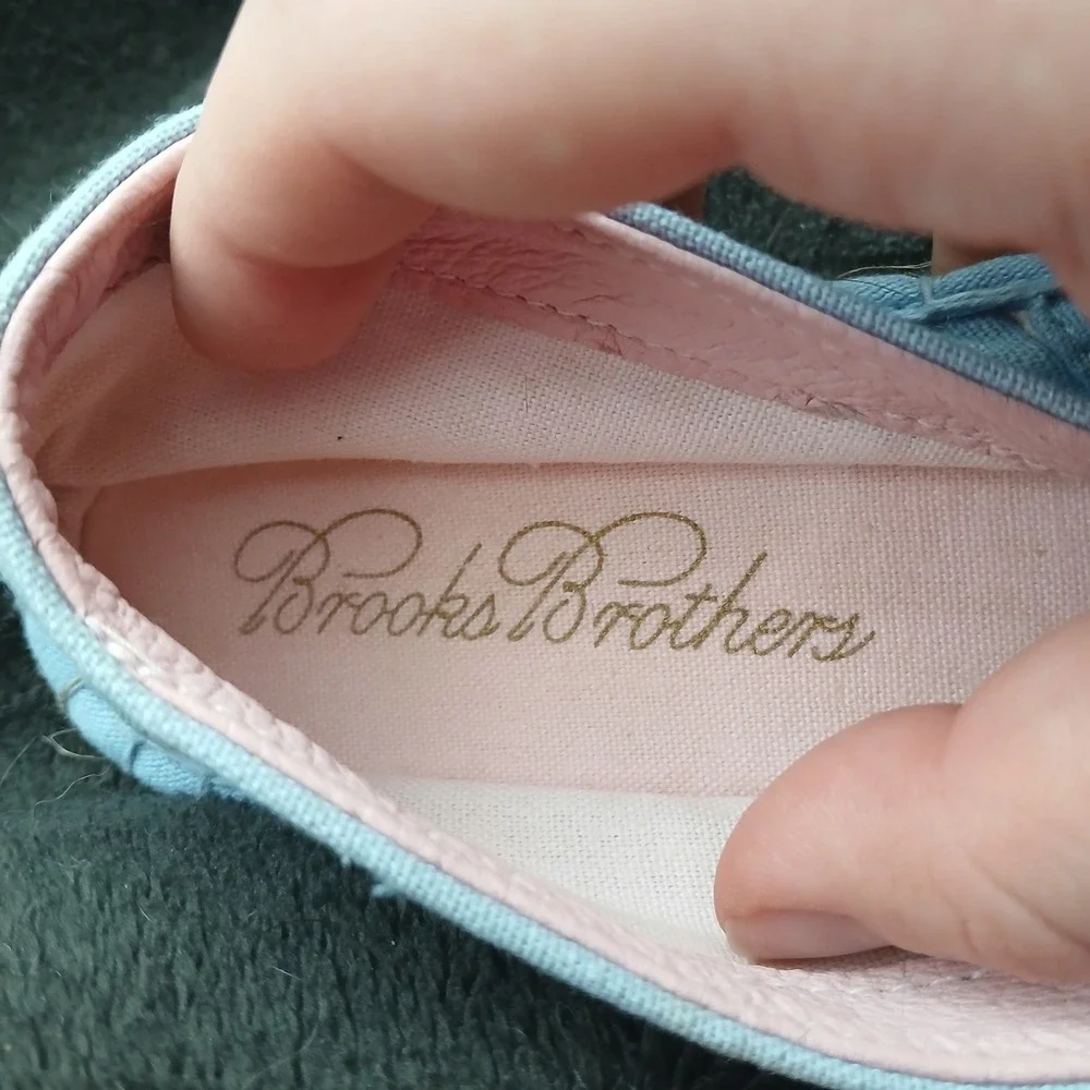 Brooks Brothers Espadrille Flats Size 5 Light Blue Canvas‎ Summer Preppy Coastal